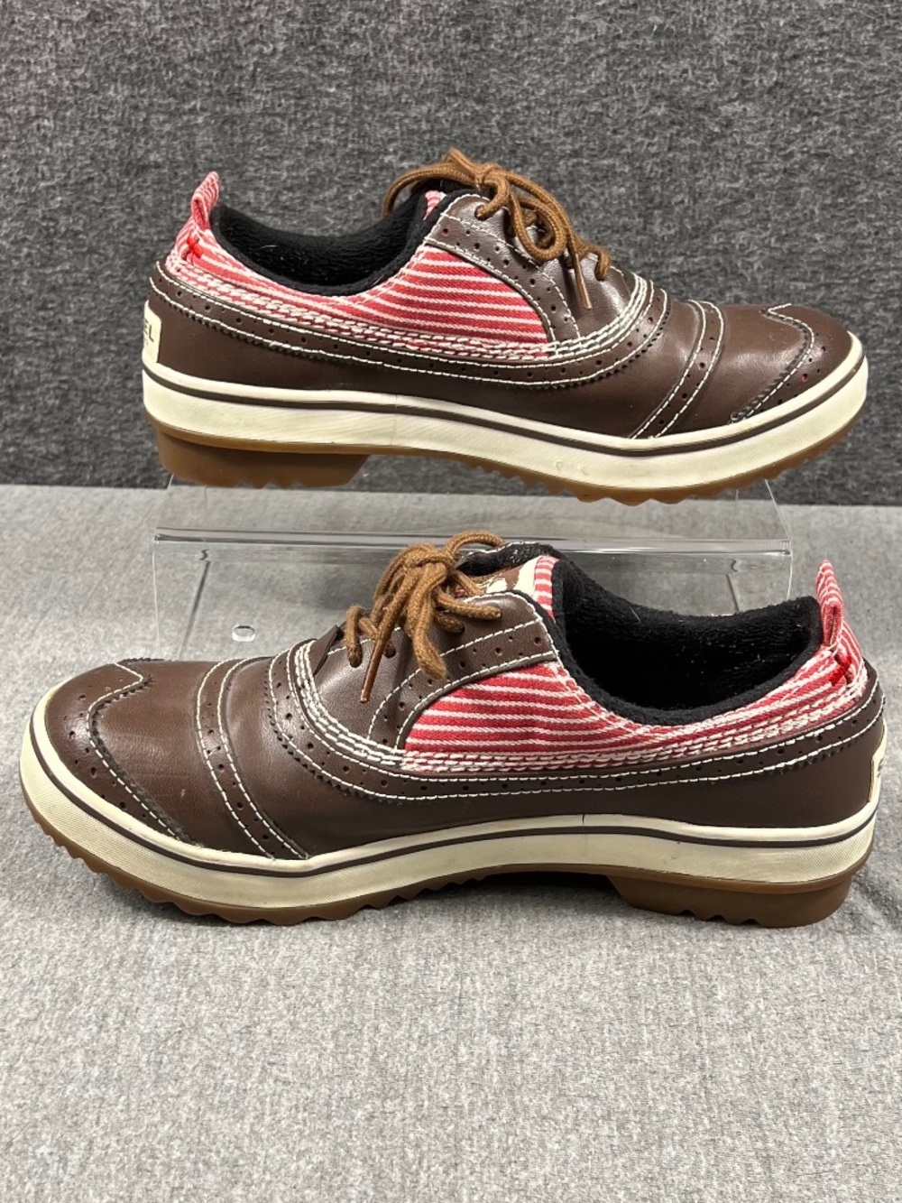Sorel Tivoli Oxford Waterproof Lined Laceup Shoes 8 NL1628-610 Striped Wingtip